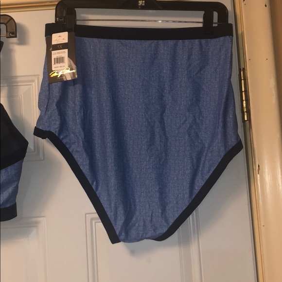 Plus size 2 piece swimsuit shaper panels, push up - Picture 5 of 8